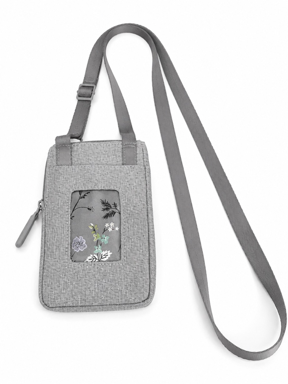 Lighten Up RFID Mini Cellphone Crossbody Bag By Vera Bradley Gray Floral Water-R